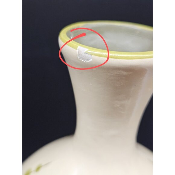 Vintage Raymond Waites Toyo 15" Pottery Vase MCM Abstract Olives Geometric Boho - Picture 6 of 10